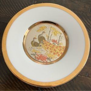 Vtg 24k Gold Karat Chokin Art japanese plate